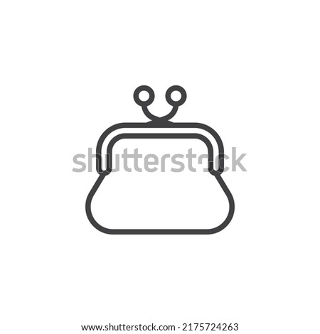 Purse bag line icon. linear style sign for mobile concept and web design. Money purse outline vector icon. Symbol, logo illustration. Vector graphics