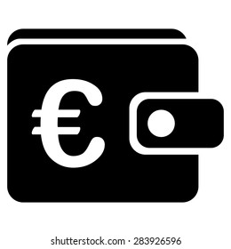 Purse from BiColor Euro Banking Icon Set. Vector style: flat, black symbol, rounded angles, white background.