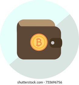 purse with bitcoins. Crypto currency