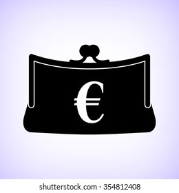 Purse  - black vector icon