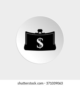 Purse  - black vector icon