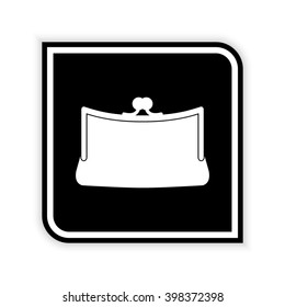 Purse  - black vector icon