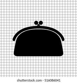 Purse -  black vector icon