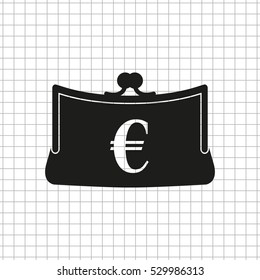 Purse  - black vector icon
