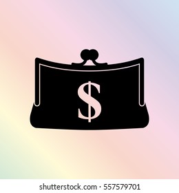 Purse  - black vector icon