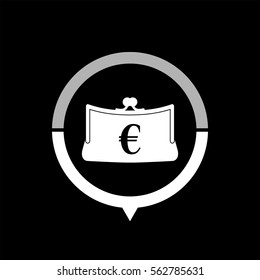 Purse -  black vector icon