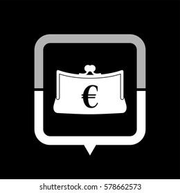 Purse -  black vector icon