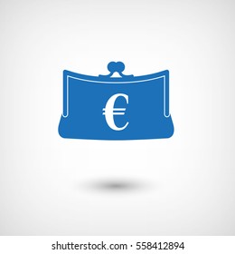 Purse -  blue vector icon