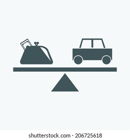 purse and car icon