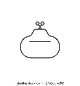 Purse clutch vector icon symbol isolated on white background