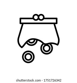 purse coin icon. Simple line, outline vector elements of bankruptcy icons for ui and ux, website or mobile application