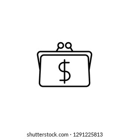 purse coin icon vector