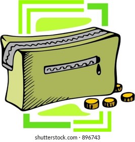 Depósito y monedas.Ilustración vectorial