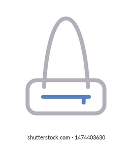 purse colour line vector icon
