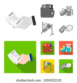 Purse with credit cards and other web icon in monochrome,flat style. gift sale of things, button more icons in set collection.