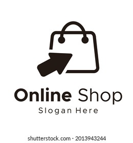 purse and cursor icon good for onlineshop logo vector design