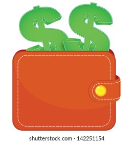 A purse with a dollars signs