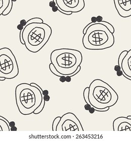 purse doodle drawing seamless pattern background