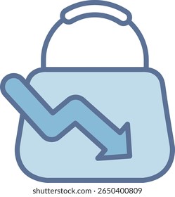 Ícone de Tom Azul Preenchido de Bolsa