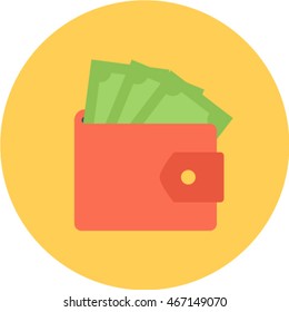 purse  flat circle icon