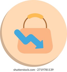 Ícone de Estilo de Círculo Plano de Bolsa