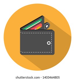Purse Flat Design Icon Vector