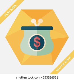purse flat icon with long shadow,eps10