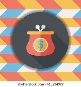 purse flat icon with long shadow,eps10