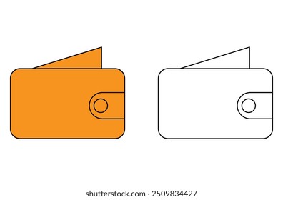 Ícone de vetor plano Purse. ícone da carteira vetor. ícone do pacote de dinheiro. Ícone de linha de carteira simples moderno. Pictograma premium isolado sobre fundo branco. Ilustração vetorial. Arquivo Eps 3.