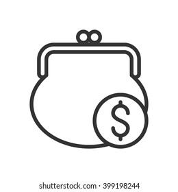 Purse. Fully scalable vector icon in outline style.