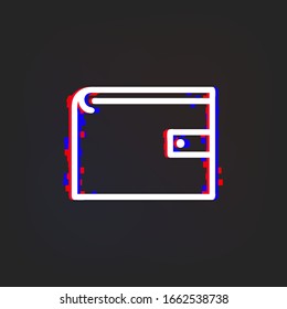 Purse glytch icon. Simple thin line, outline vector of web icons for ui and ux, website or mobile application