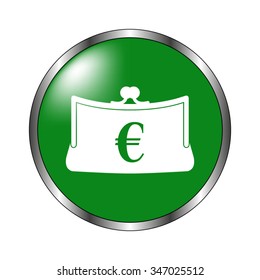 Purse -  green vector icon