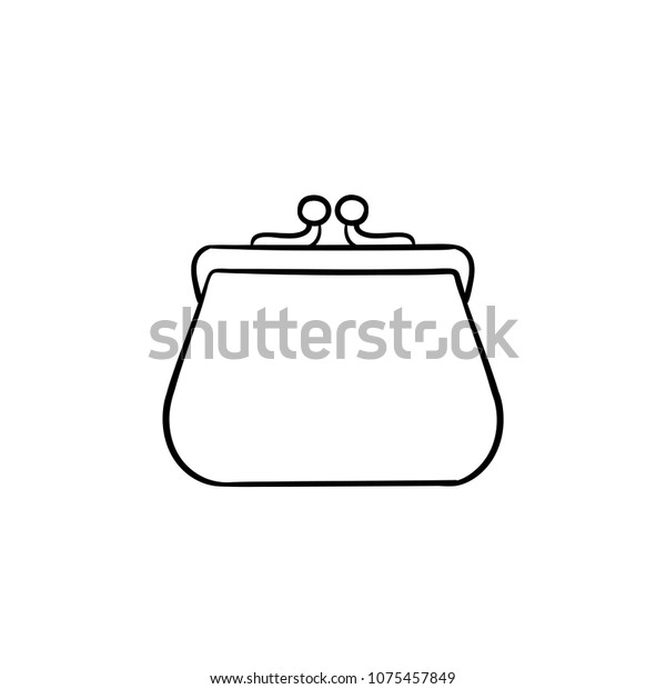 Purse Hand Drawn Outline Doodle Icon Stock Vector (Royalty Free ...