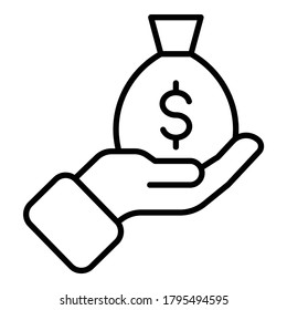 Purse In Hand Flat Icon Isolated On White Background