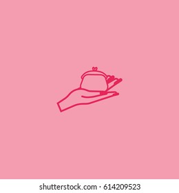 purse, hand, icon