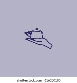 purse, hand, icon