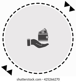 Purse in hand icon Flat Design. Isolated Illustration.