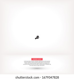 icono del monedero en la mano , lorem ipsum Diseño plano