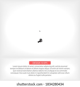 purse in hand icon , lorem ipsum Flat design
