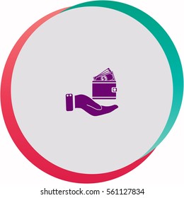 Purse in hand  icon. Vector design.