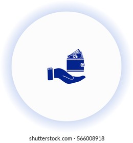 Purse in hand  icon. Vector design.
