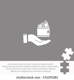 Purse in hand  icon Vector design.