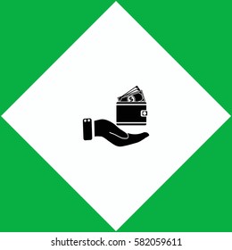 Purse in hand  icon Vector design.
