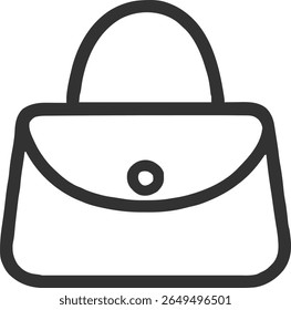 Bolsa ícone ilustração contorno traçado linha preta minimalista	