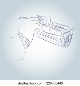 purse hands money vector illustration
