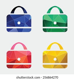 purse icon Abstract Triangle Geometrical background 