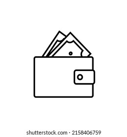 Purse icon black line with white backgound. Pixel perfect simple vector