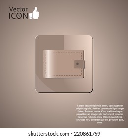 Purse icon in the button. Made in vector