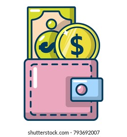 Purse icon. Cartoon illustration of purse vector icon for web