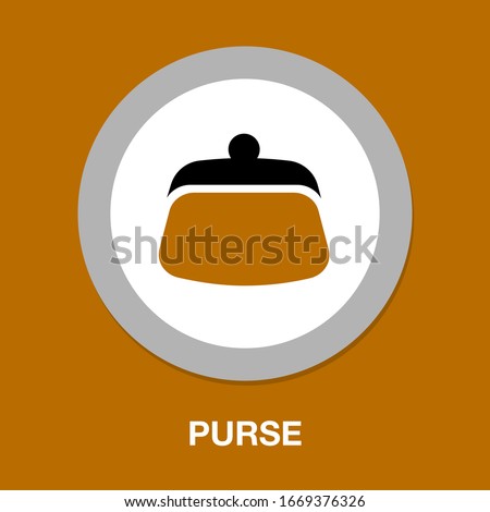 Purse icon with coins. Flat design. Vector illustration handbag with coins icon